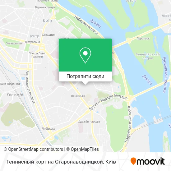 Карта Теннисный корт на Старонаводницкой