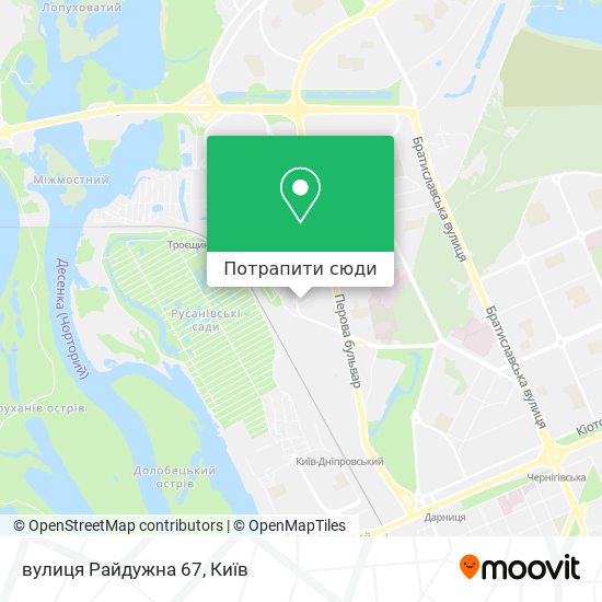 Карта вулиця Райдужна 67