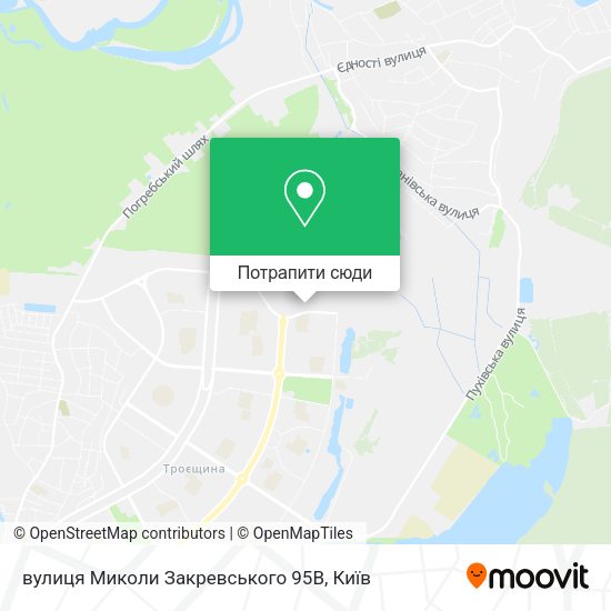 Карта вулиця Миколи Закревського 95В