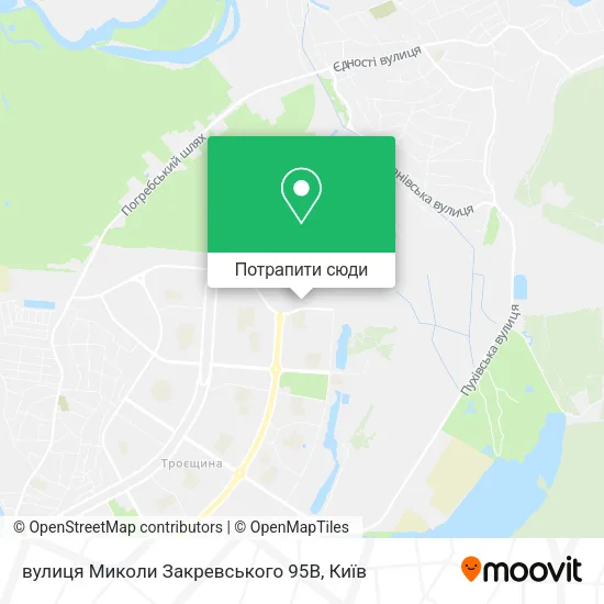 Карта вулиця Миколи Закревського 95В