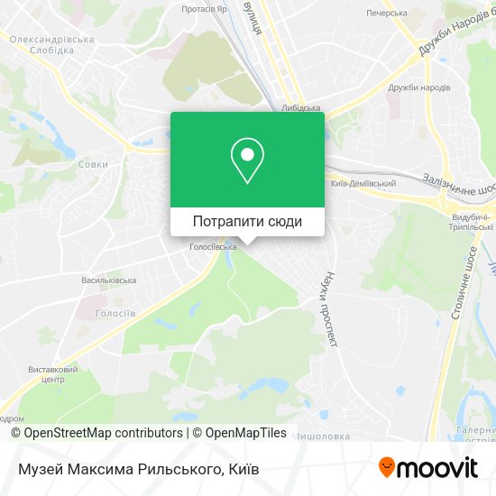 Карта Музей Максима Рильського