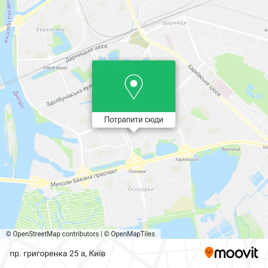 Карта пр. григоренка 25 а