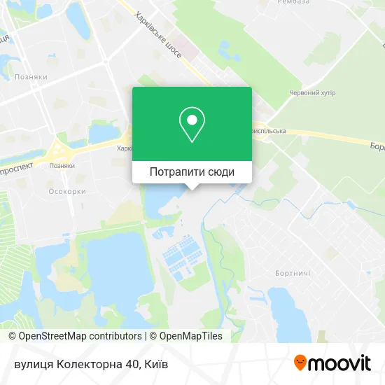Карта вулиця Колекторна 40