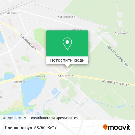 Карта Ялинкова вул. 58/60