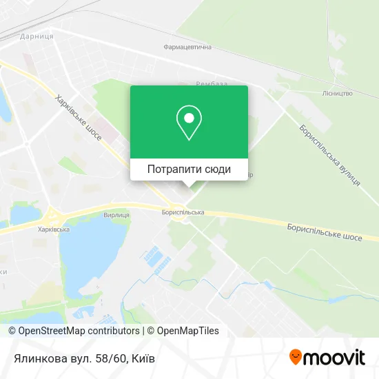 Карта Ялинкова вул. 58/60