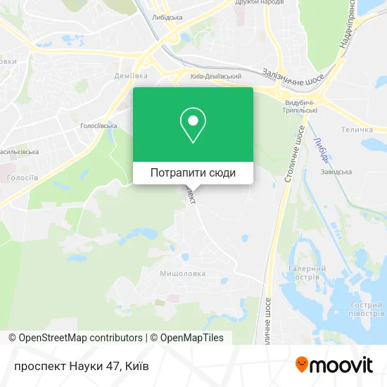 Карта проспект Науки 47