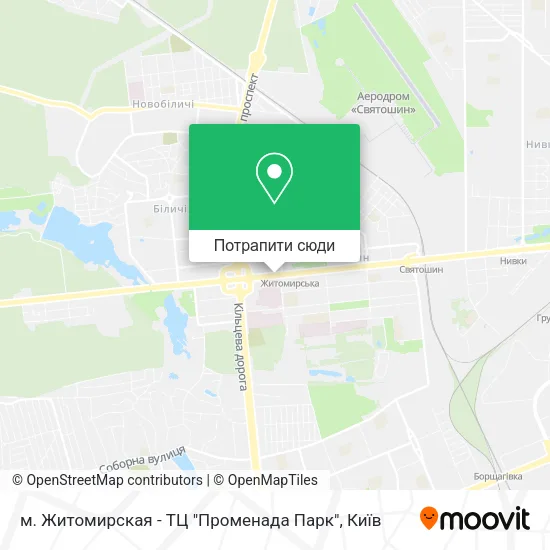 Карта м. Житомирская - ТЦ "Променада Парк"