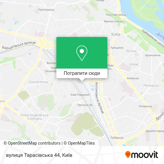 Карта вулиця Тарасівська 44