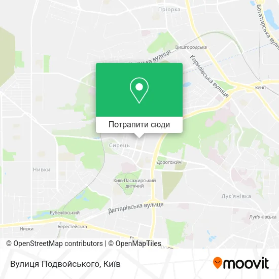 Карта Вулиця Подвойського