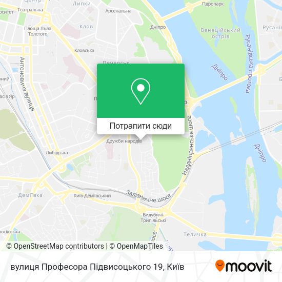 Карта вулиця Професора Підвисоцького 19
