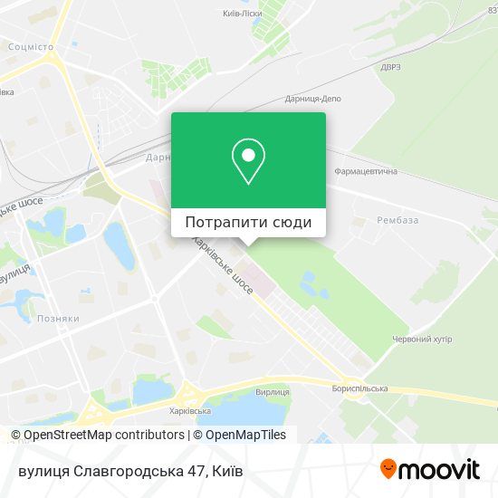 Карта вулиця Славгородська 47
