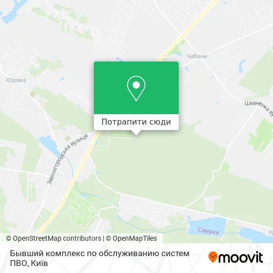 Карта Бывший комплекс по обслуживанию систем ПВО