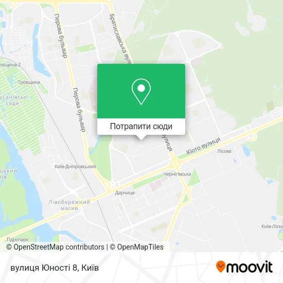 Карта вулиця Юності 8
