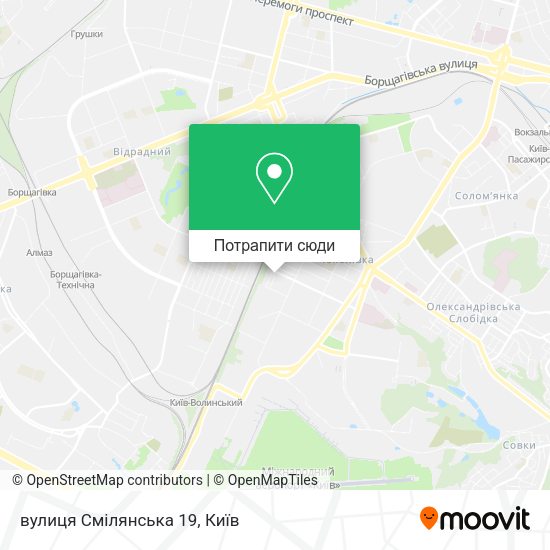 Карта вулиця Смілянська 19