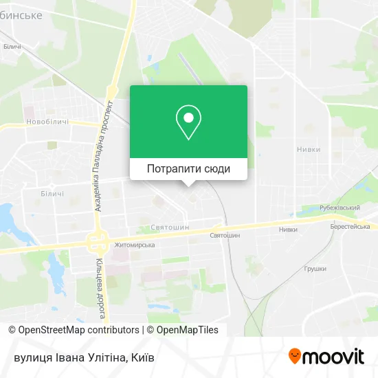 Карта вулиця Івана Улітіна