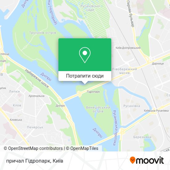 Карта причал Гідропарк