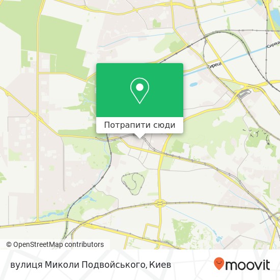 Карта вулиця Миколи Подвойського