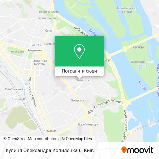 Карта вулиця Олександра Копиленка 6