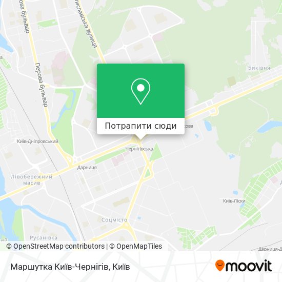 Карта Маршутка Київ-Чернігів