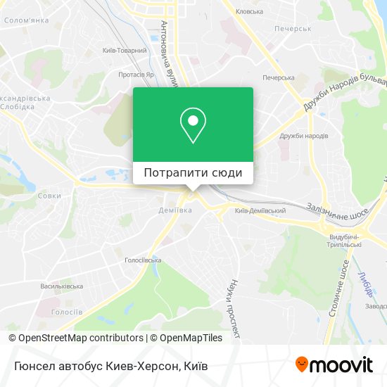 Карта Гюнсел автобус Киев-Херсон