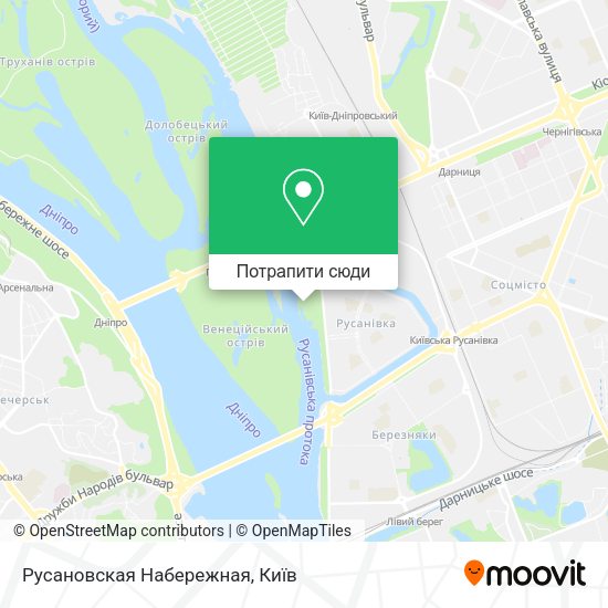 Карта Русановская Набережная