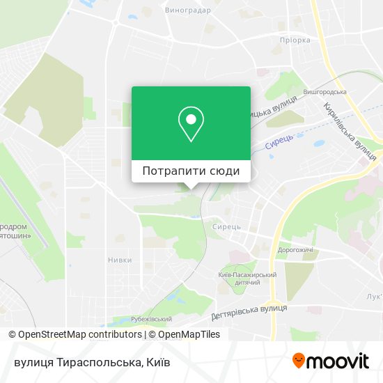 Карта вулиця Тираспольська
