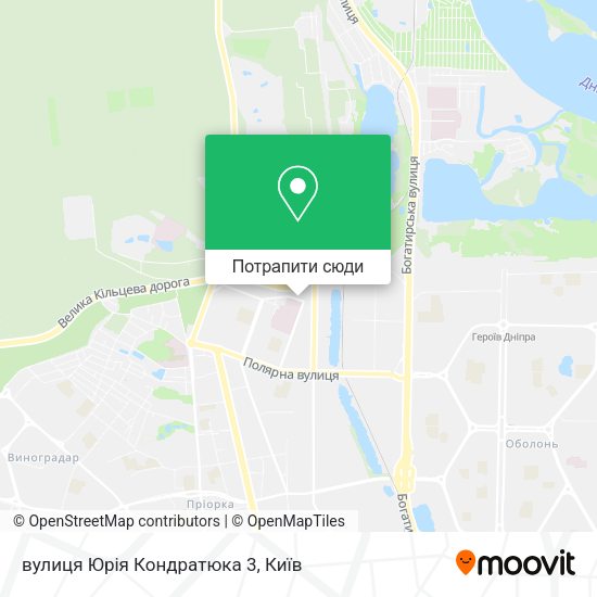 Карта вулиця Юрія Кондратюка 3