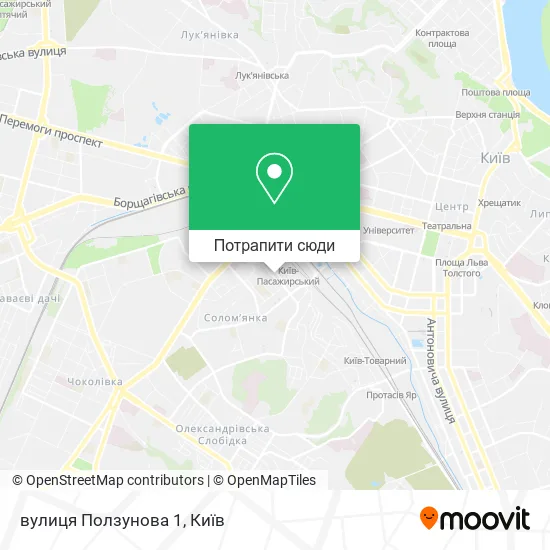Карта вулиця Ползунова 1