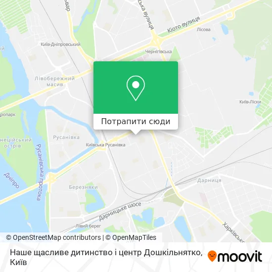 Карта Наше щасливе дитинство і центр Дошкільнятко