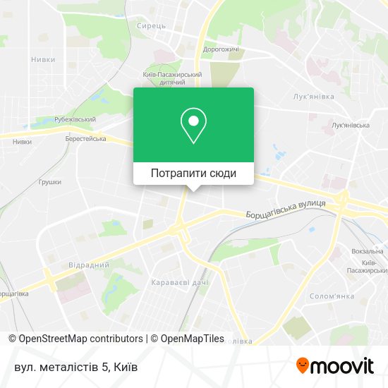 Карта вул. металістів 5