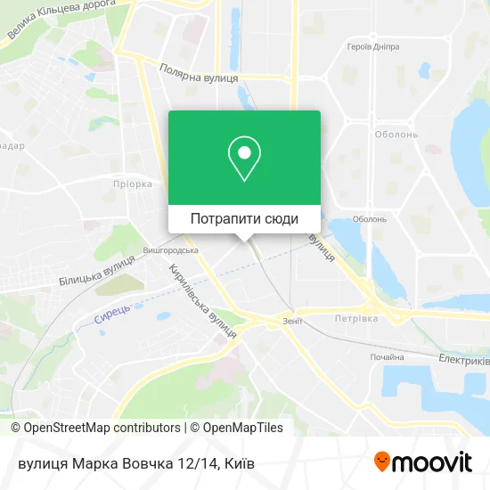 Карта вулиця Марка Вовчка 12/14