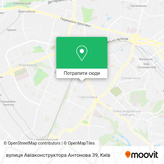 Карта вулиця Авіаконструктора Антонова 39