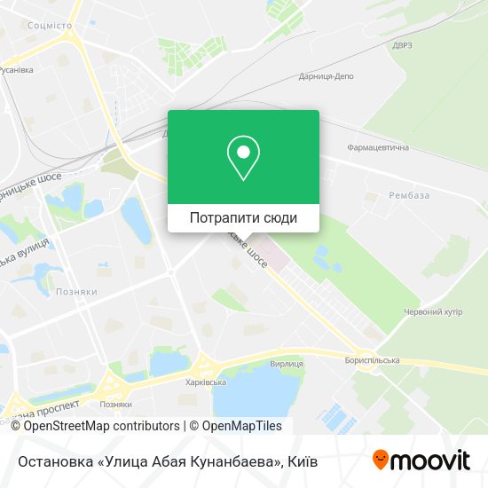 Карта Остановка «Улица Абая Кунанбаева»
