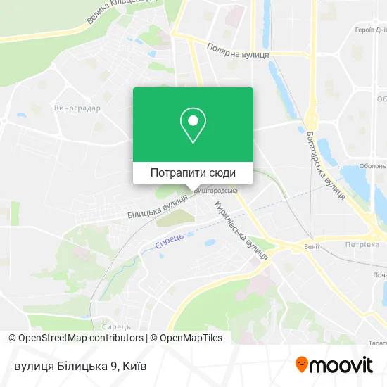 Карта вулиця Білицька 9
