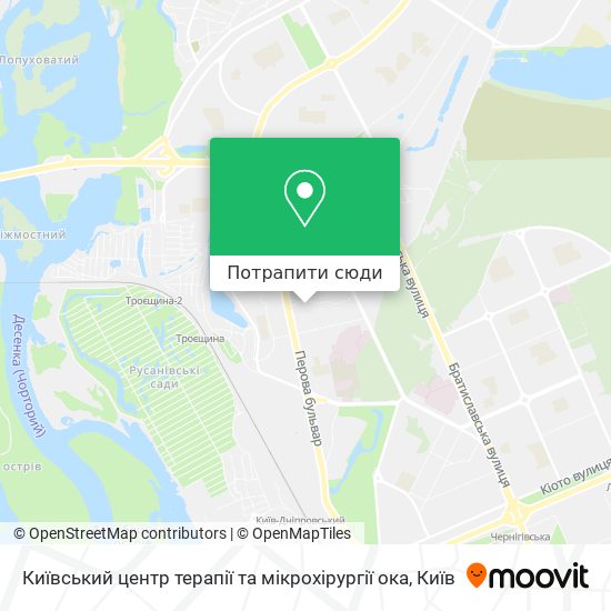 Карта Київський центр терапії та мікрохірургії ока