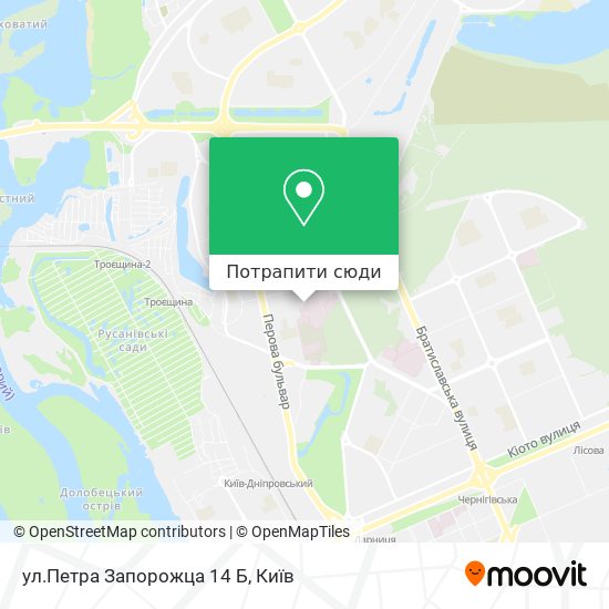Карта ул.Петра Запорожца 14 Б