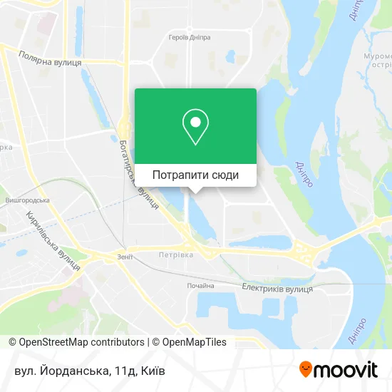Карта вул. Йорданська, 11д