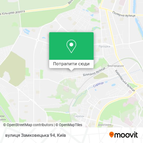 Карта вулиця Замковецька 94