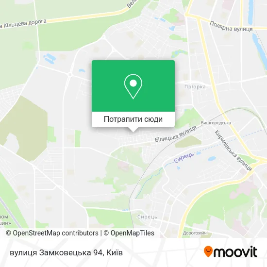 Карта вулиця Замковецька 94