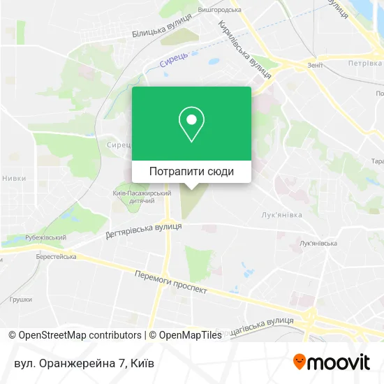 Карта вул. Оранжерейна 7