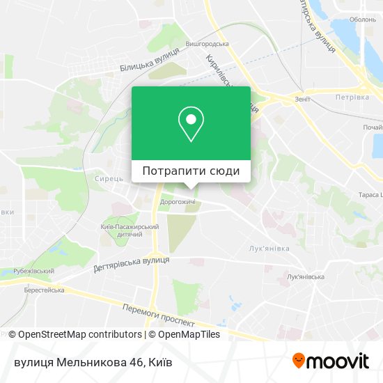 Карта вулиця Мельникова 46