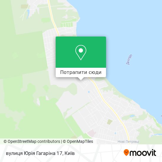 Карта вулиця Юрія Гагаріна 17