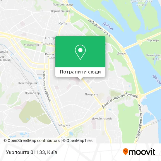 Карта Укрпошта 01133