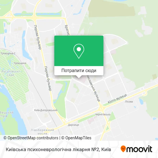 Карта Київська психоневрологічна лікарня №2