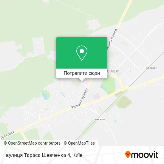 Карта вулиця Тараса Шевченка 4