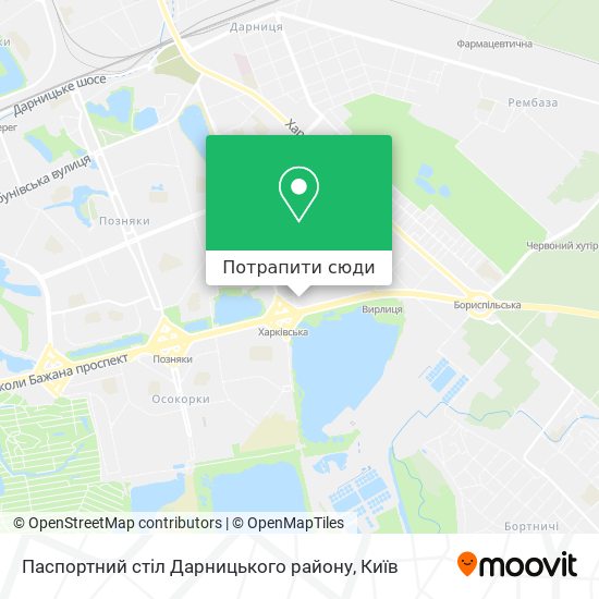 Карта Паспортний стіл Дарницького району