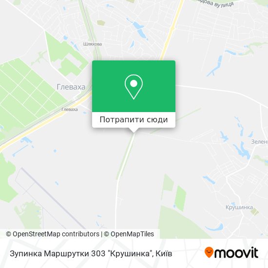 Карта Зупинка Маршрутки 303 "Крушинка"