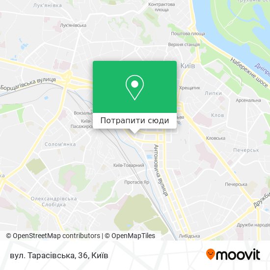 Карта вул. Тарасівська, 36