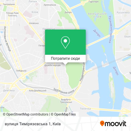 Карта вулиця Тимірязєвська 1