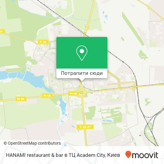 Карта HANAMI restaurant & bar в TЦ Academ City